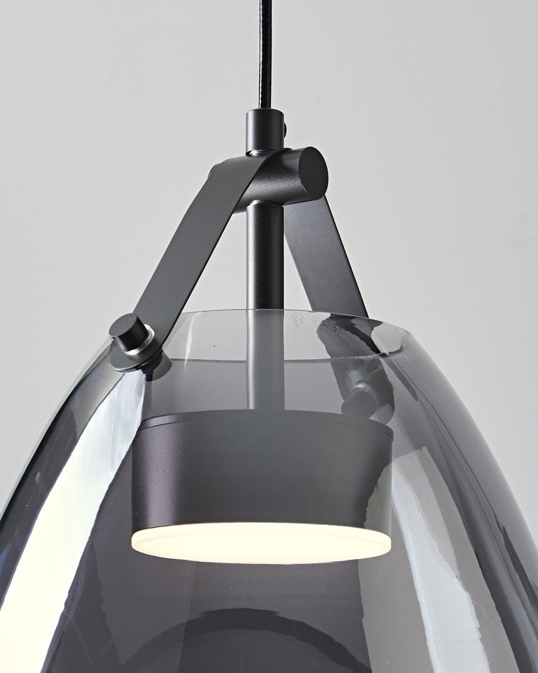 Olverai 3 Light Smoked Glass Pendant Light