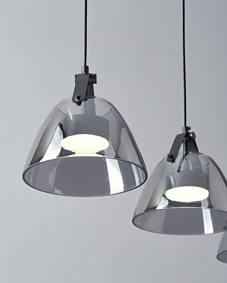 Olverai 3 Light Smoked Glass Pendant Light