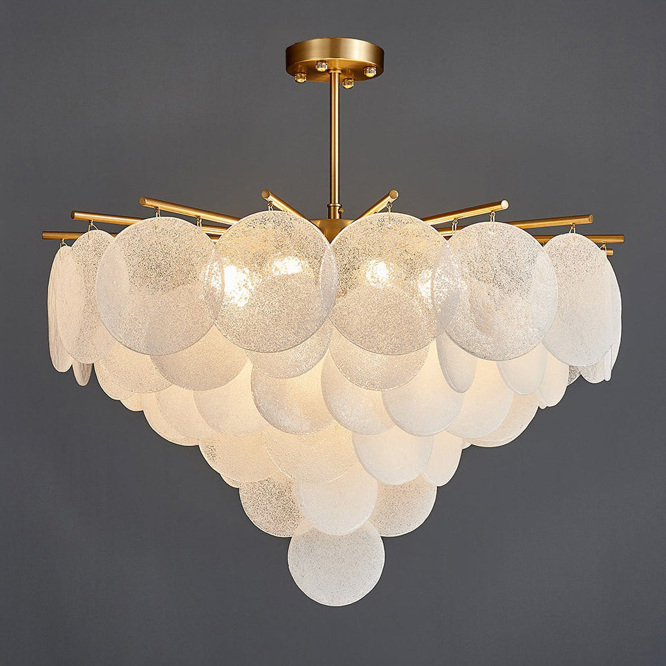 Olverai Tiered Textured Glass Cloud Chandelier