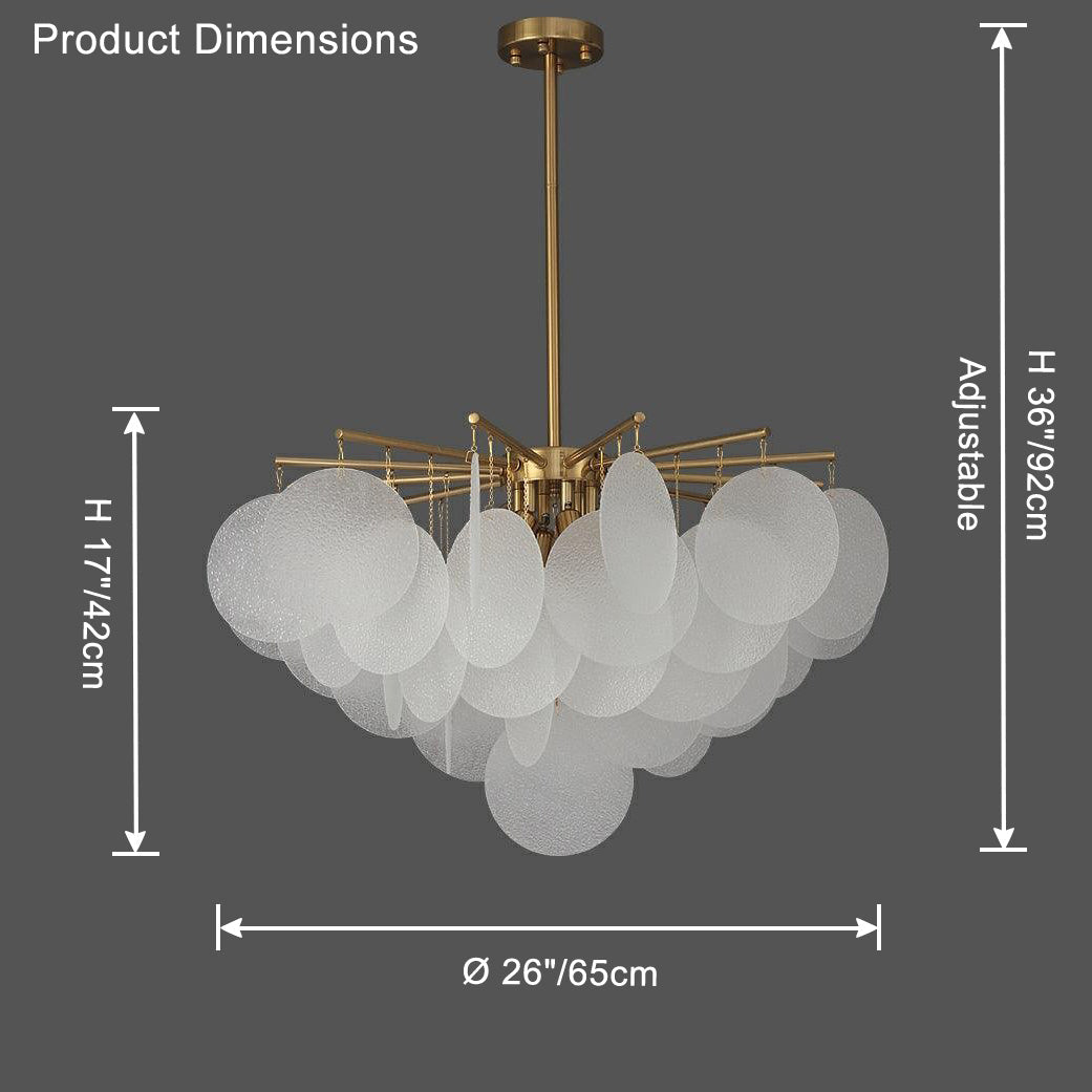 Olverai Tiered Textured Glass Cloud Chandelier