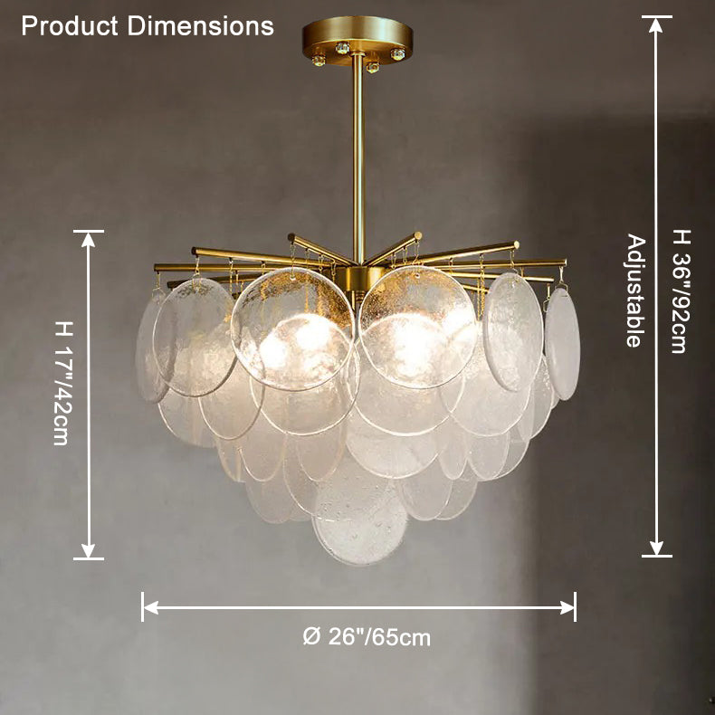 Olverai Tiered Textured Glass Cloud Chandelier