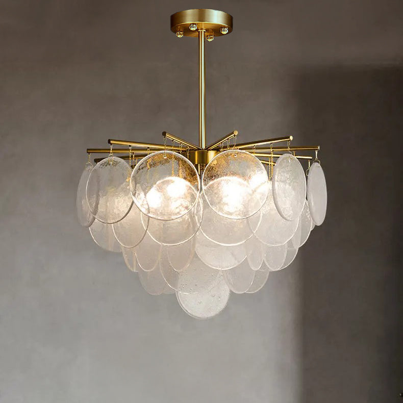 Olverai Tiered Textured Glass Cloud Chandelier