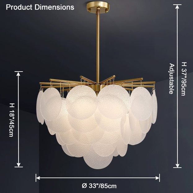 Olverai Tiered Textured Glass Cloud Chandelier