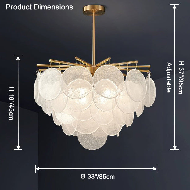 Olverai Tiered Textured Glass Cloud Chandelier