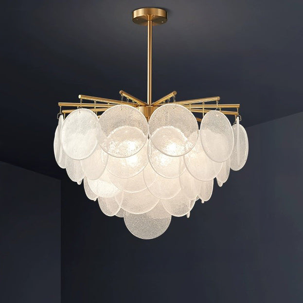 Olverai Tiered Textured Glass Cloud Chandelier