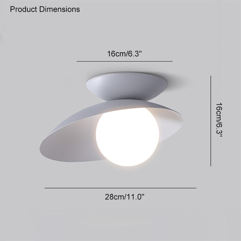 Olverai Frosted Glass Globe Asymmetrical Ceiling Light