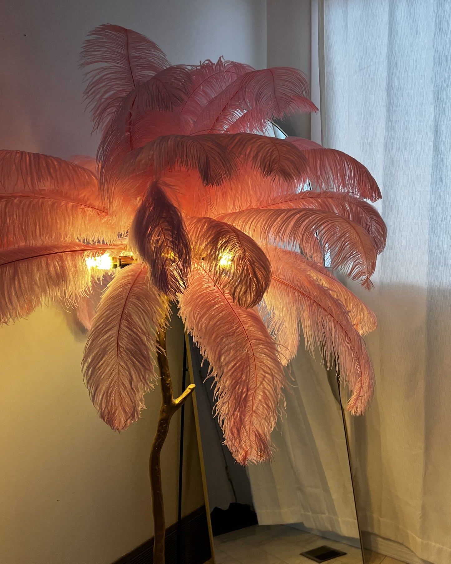 Olverai Feather Palm Tree Floor Lamp