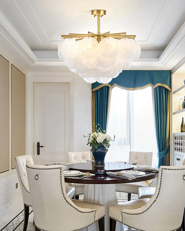 Olverai Tiered Textured Glass Cloud Chandelier