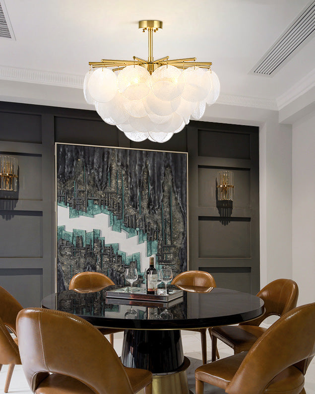 Olverai Tiered Textured Glass Cloud Chandelier