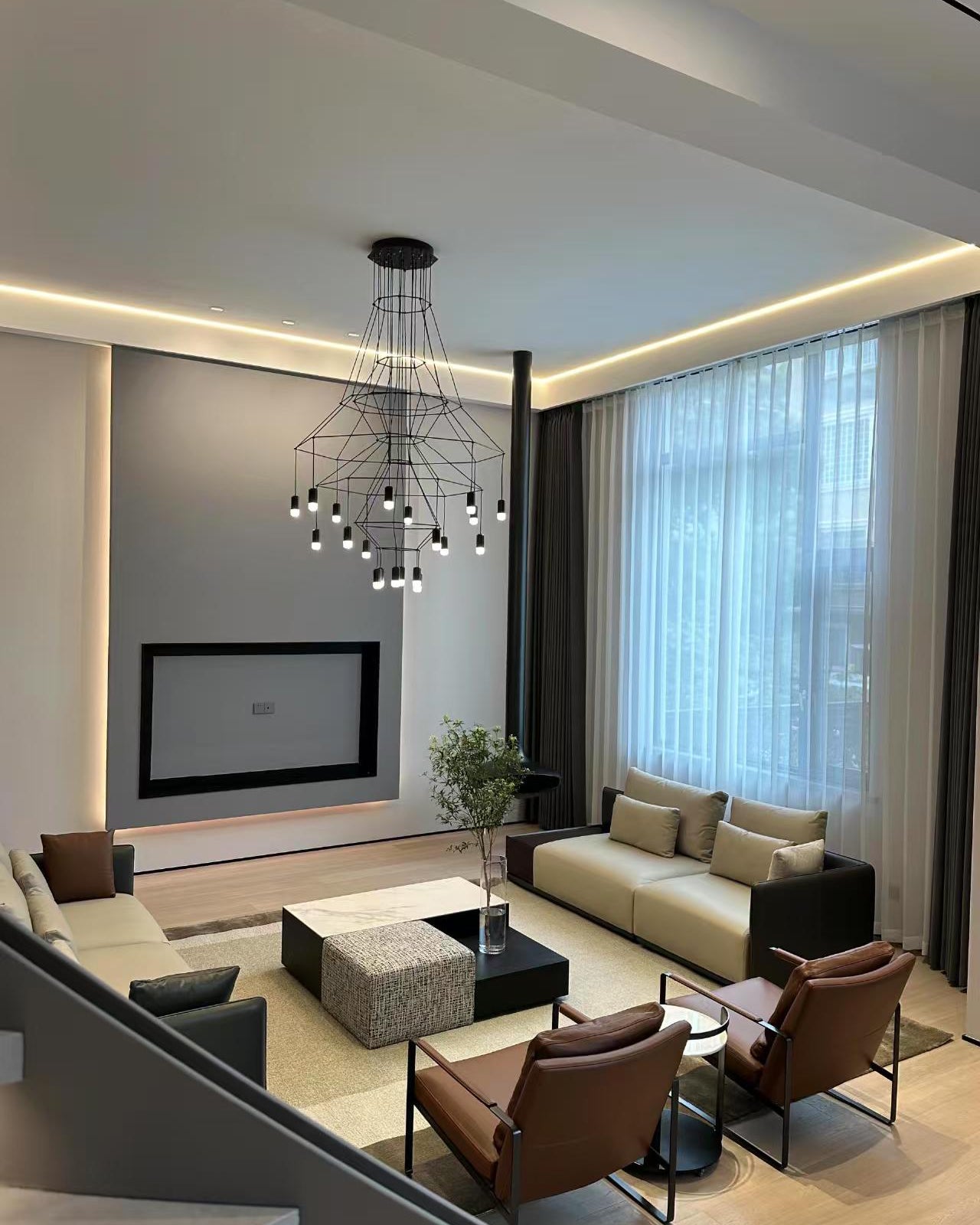 Olverai Wire Tiered Sculptural Chandelier
