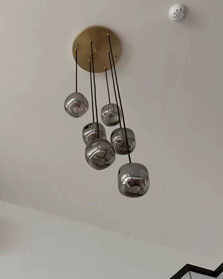 Olverai Colored Glass Multi Pendant Chandelier