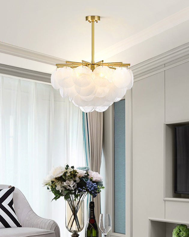 Olverai Tiered Textured Glass Cloud Chandelier