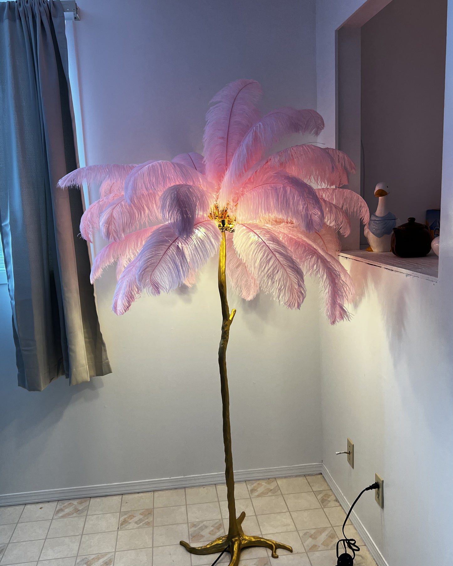 Olverai Feather Palm Tree Floor Lamp