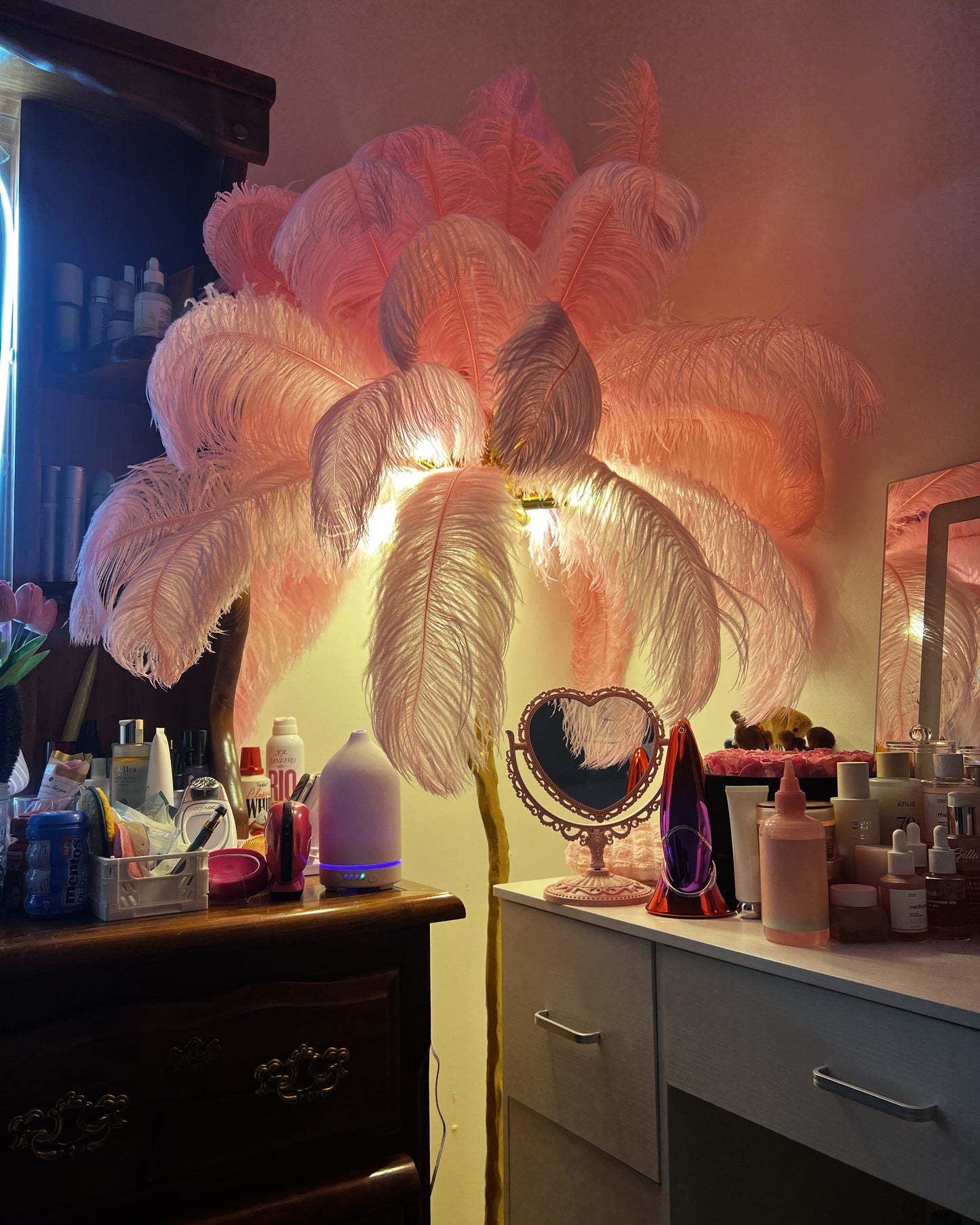 Olverai Feather Palm Tree Floor Lamp