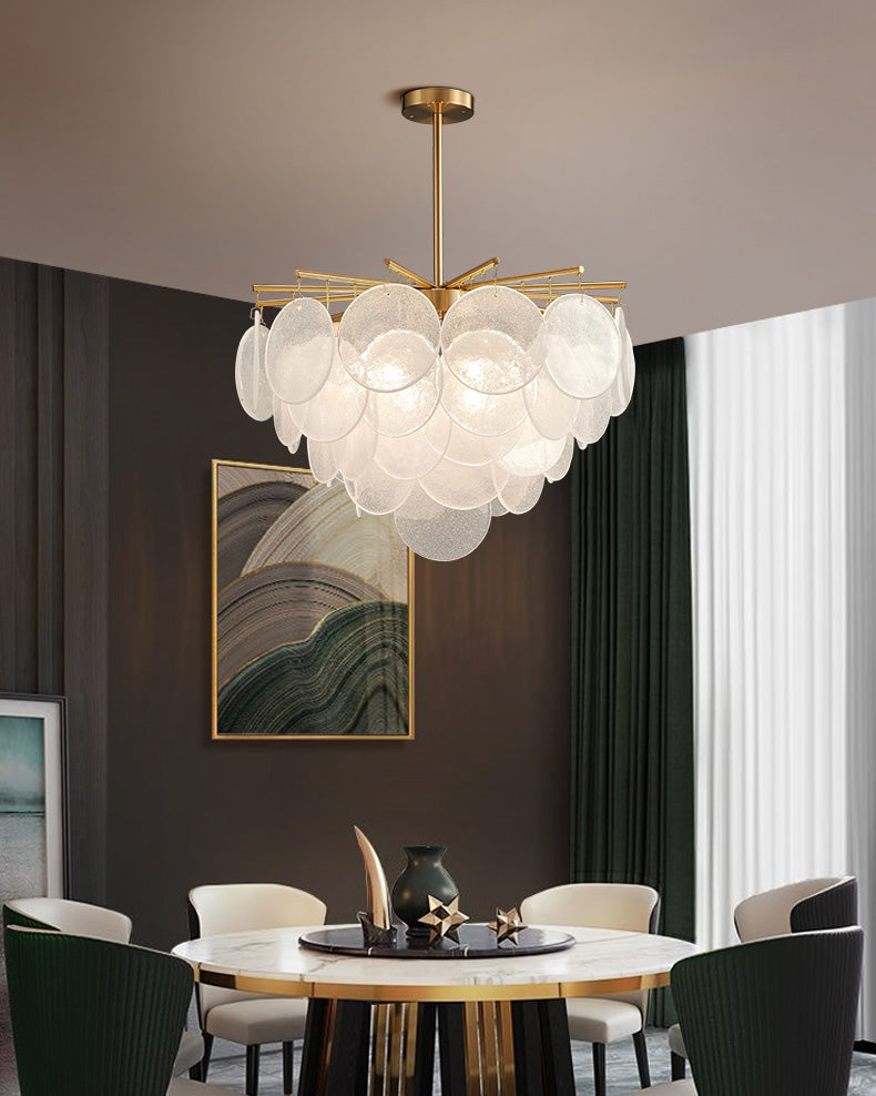Olverai Tiered Textured Glass Cloud Chandelier
