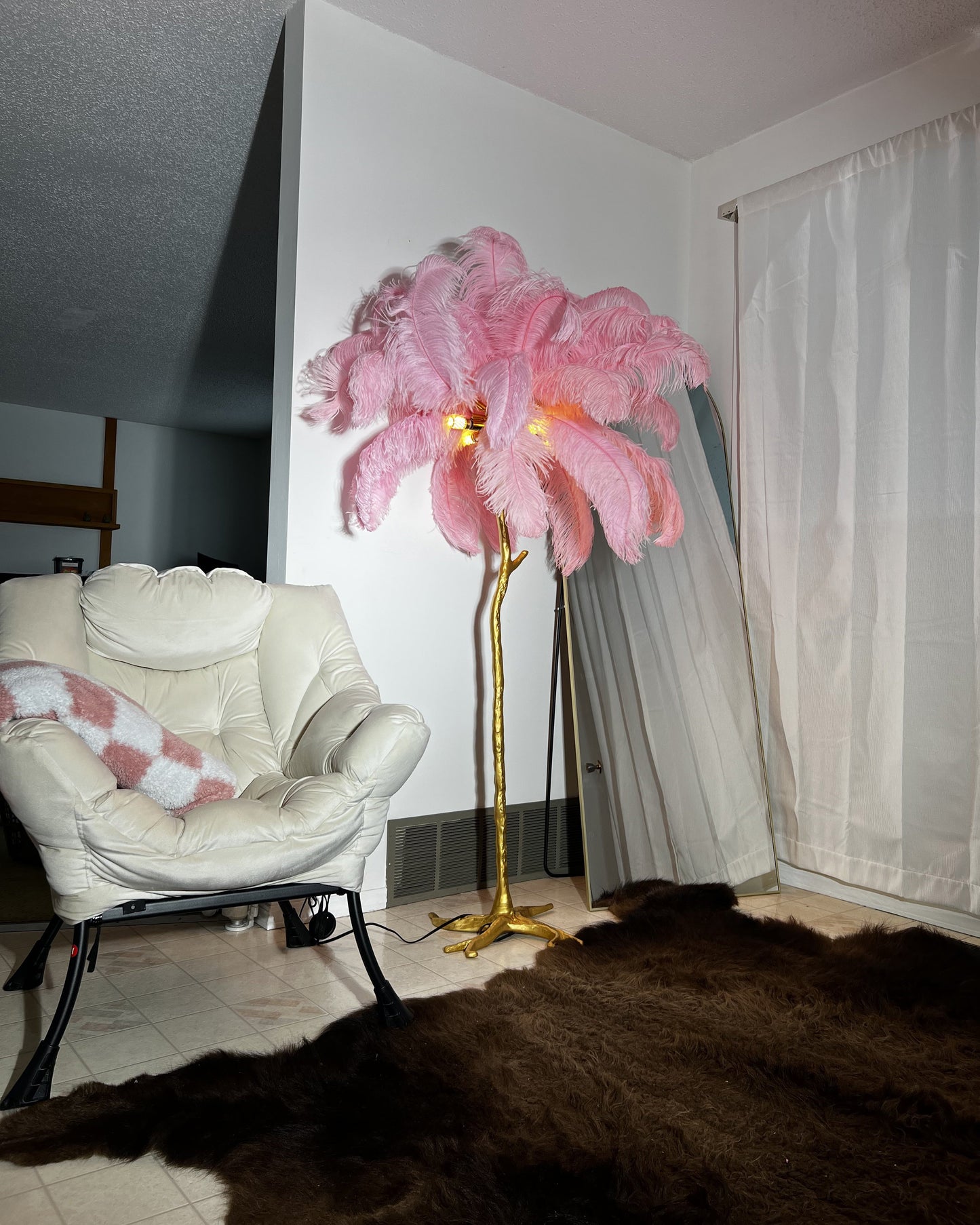Olverai Feather Palm Tree Floor Lamp