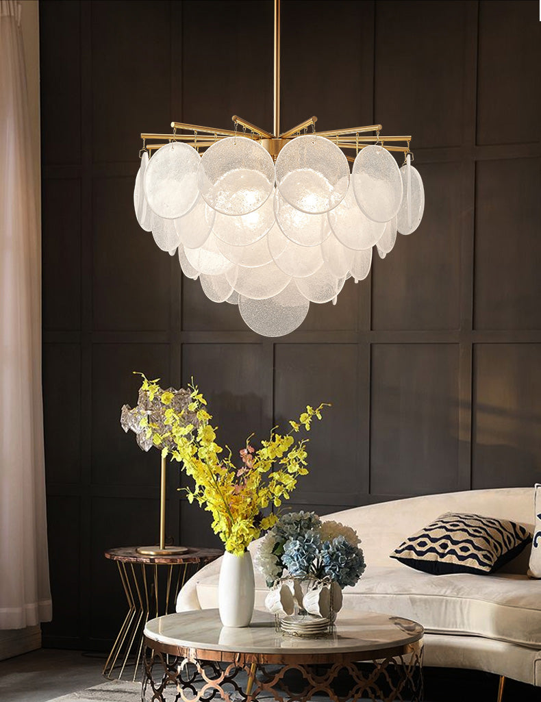 Olverai Tiered Textured Glass Cloud Chandelier