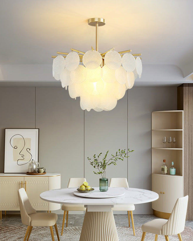 Olverai Tiered Textured Glass Cloud Chandelier