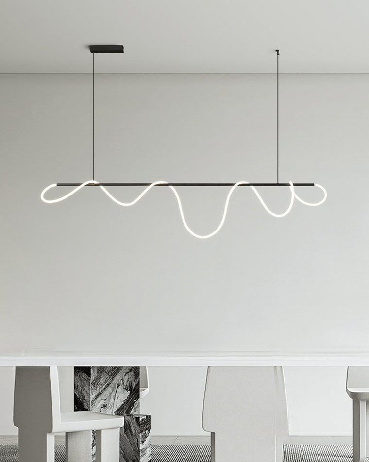 Olverai Rope Led Linear Brass Chandelier