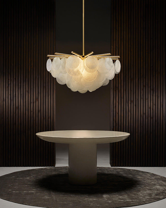 Olverai Tiered Textured Glass Cloud Chandelier