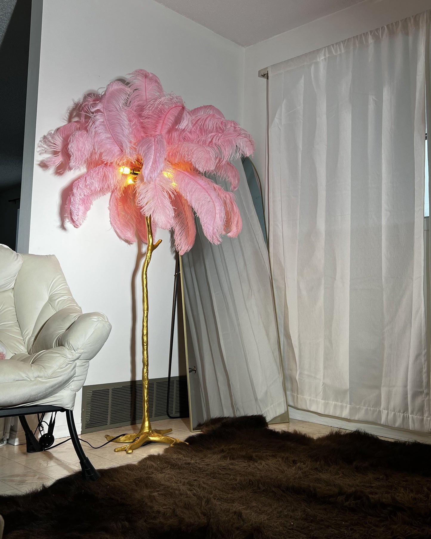 Olverai Feather Palm Tree Floor Lamp