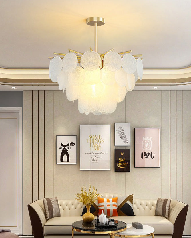Olverai Tiered Textured Glass Cloud Chandelier