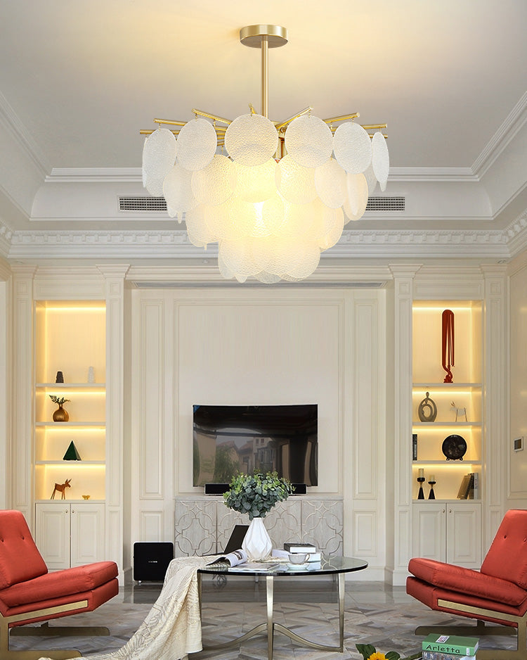 Olverai Tiered Textured Glass Cloud Chandelier
