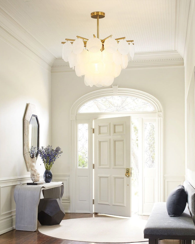 Olverai Tiered Textured Glass Cloud Chandelier