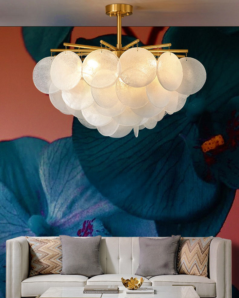 Olverai Tiered Textured Glass Cloud Chandelier
