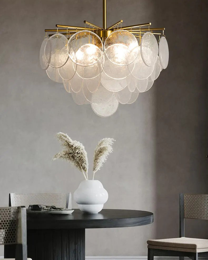 Olverai Tiered Textured Glass Cloud Chandelier