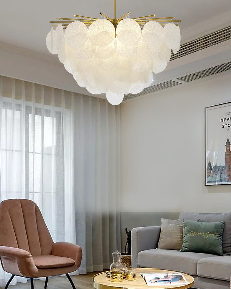 Olverai Tiered Textured Glass Cloud Chandelier