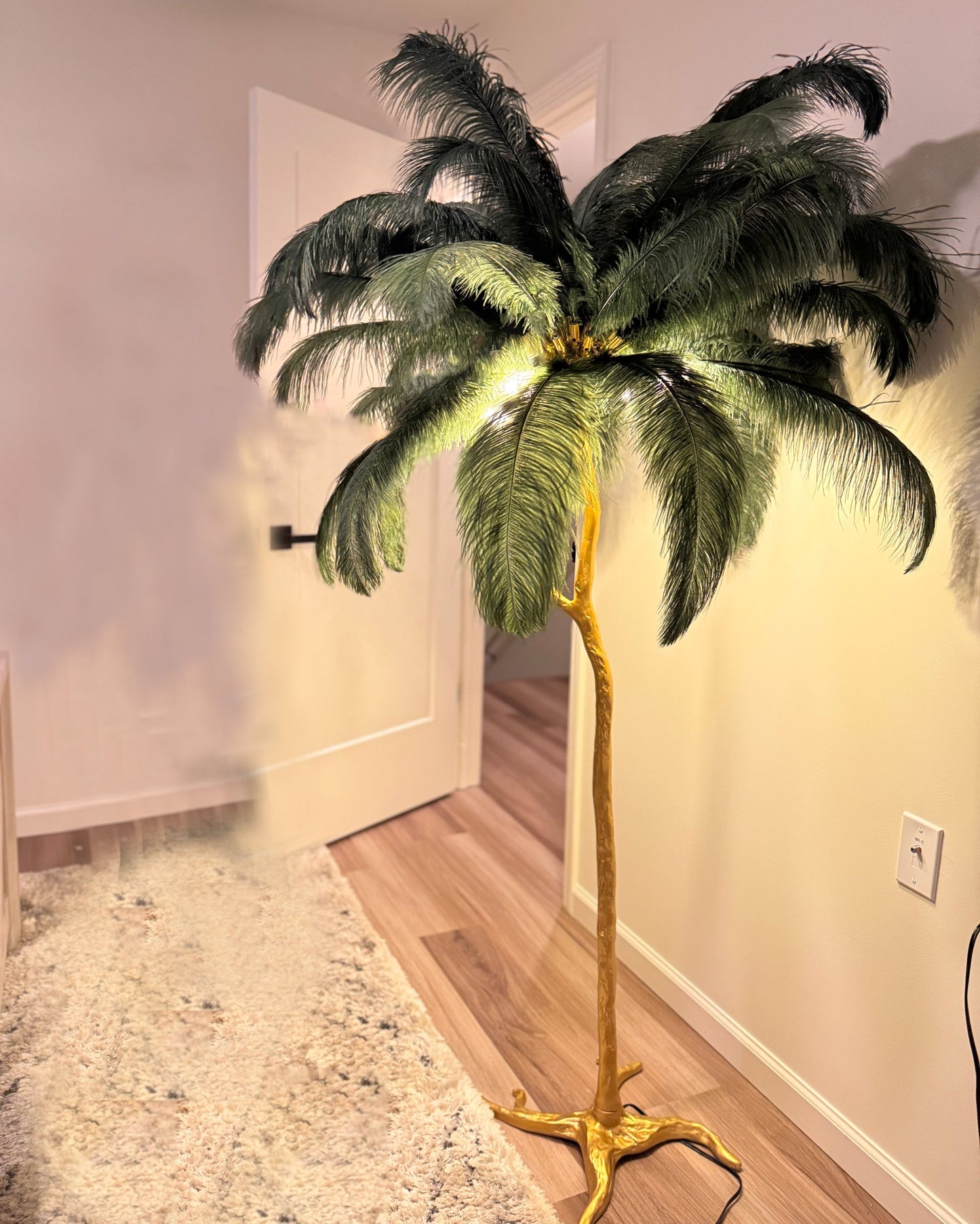 Olverai Feather Palm Tree Floor Lamp