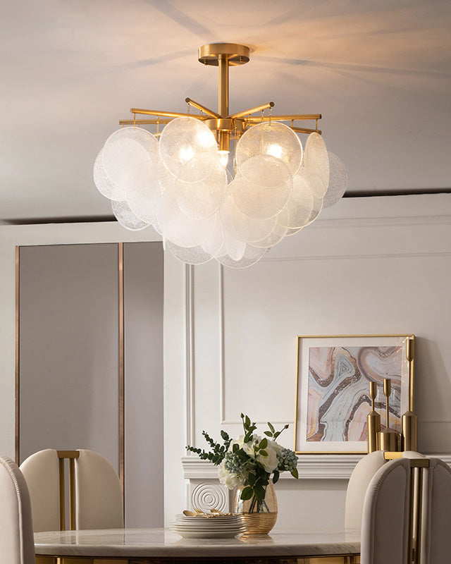 Olverai Tiered Textured Glass Cloud Chandelier