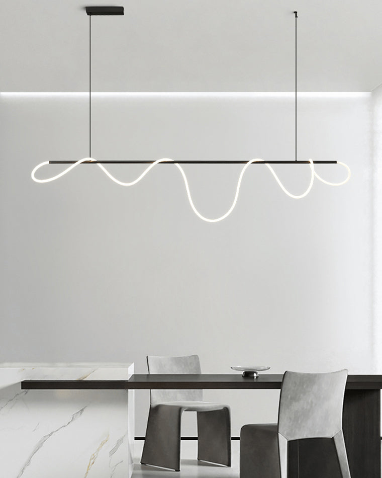 Olverai Rope Led Linear Brass Chandelier