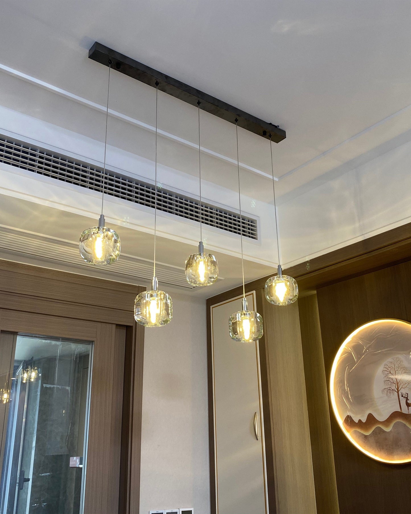 Olverai Colored Glass Multi Pendant Chandelier