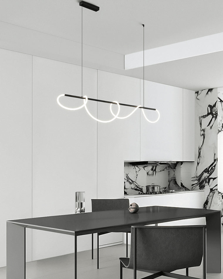Olverai Rope Led Linear Brass Chandelier