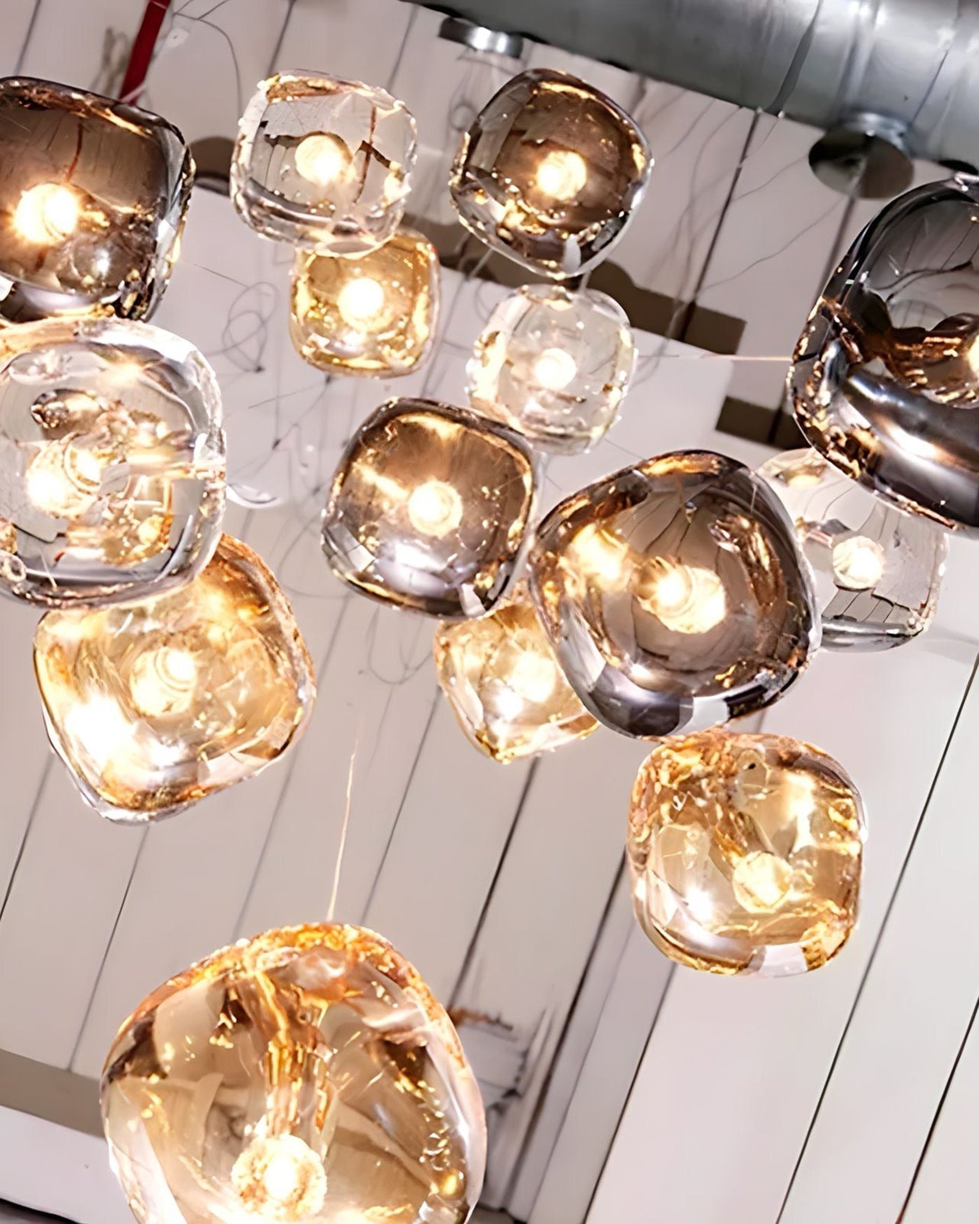 Olverai Colored Glass Multi Pendant Chandelier
