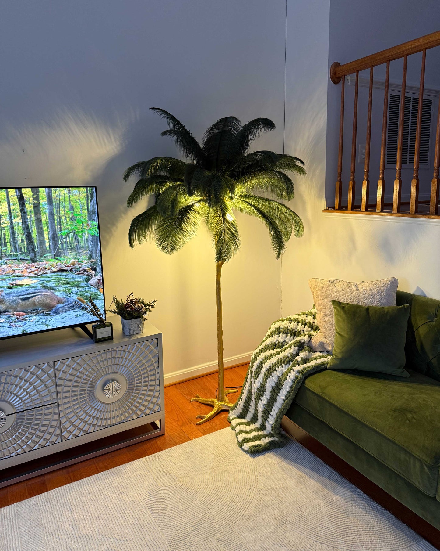 Olverai Feather Palm Tree Floor Lamp