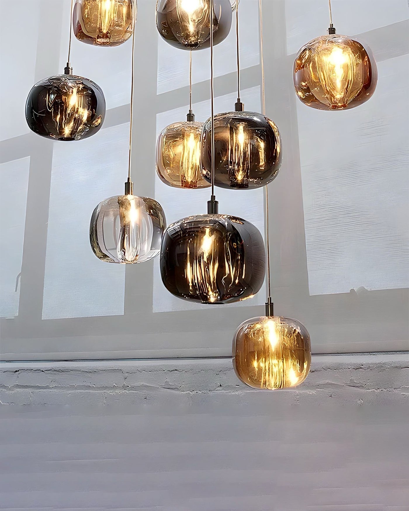 Olverai Colored Glass Multi Pendant Chandelier
