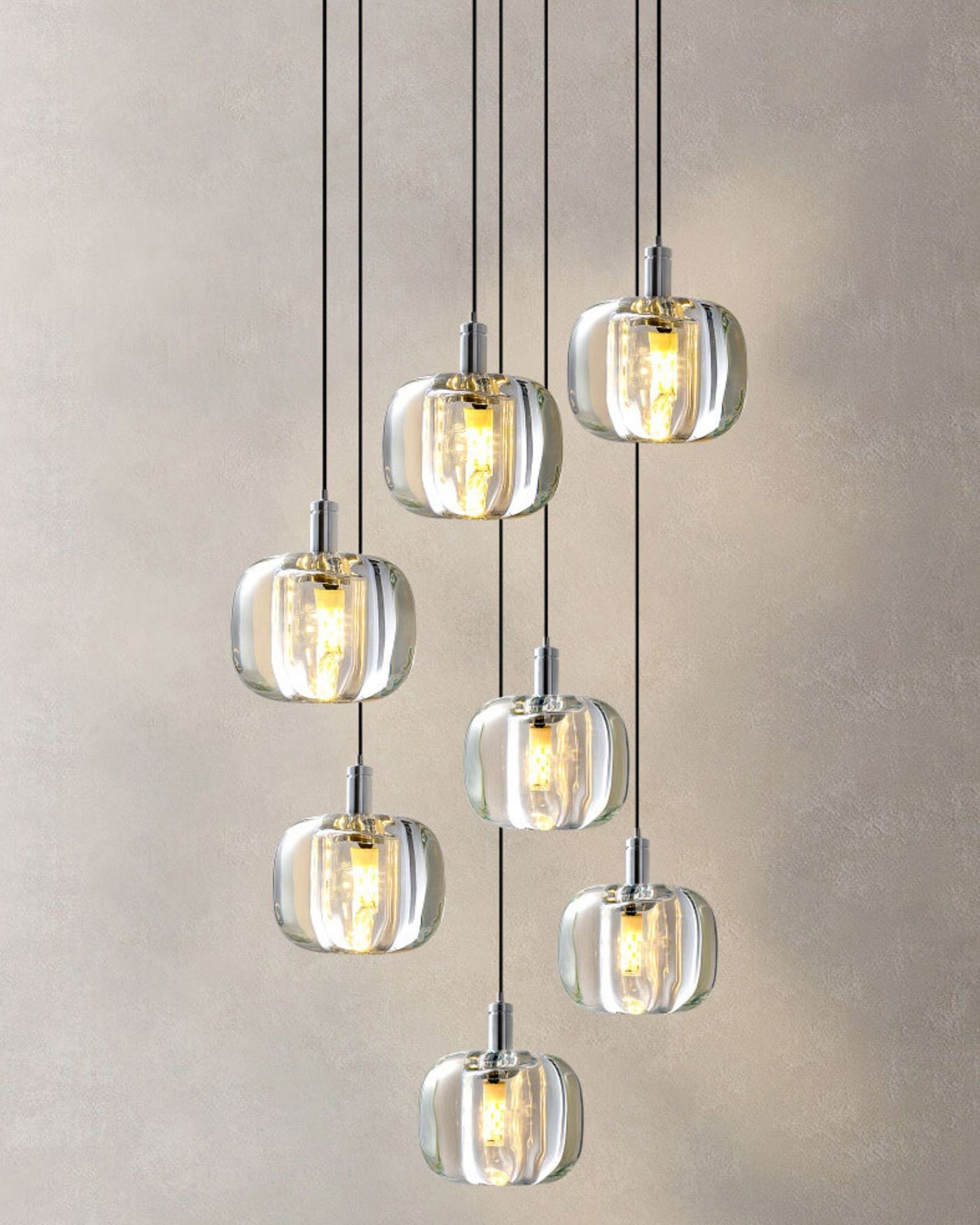 Olverai Colored Glass Multi Pendant Chandelier
