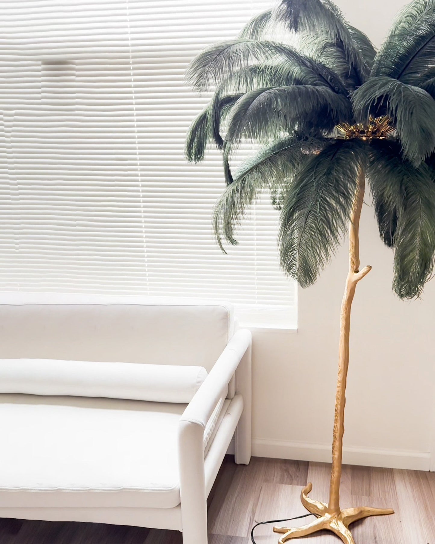 Olverai Feather Palm Tree Floor Lamp