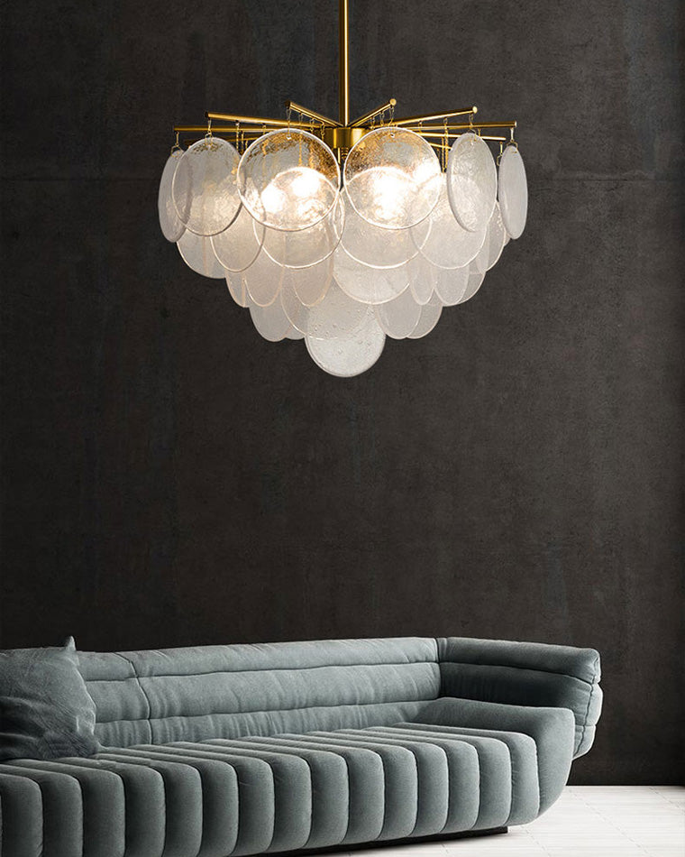 Olverai Tiered Textured Glass Cloud Chandelier