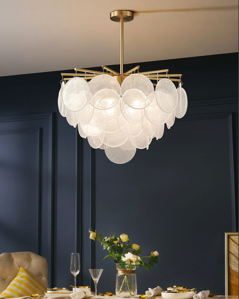 Olverai Tiered Textured Glass Cloud Chandelier