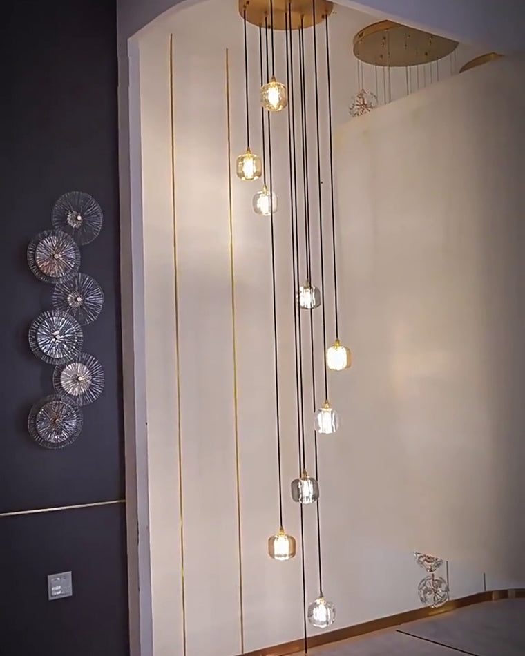Olverai Colored Glass Multi Pendant Chandelier