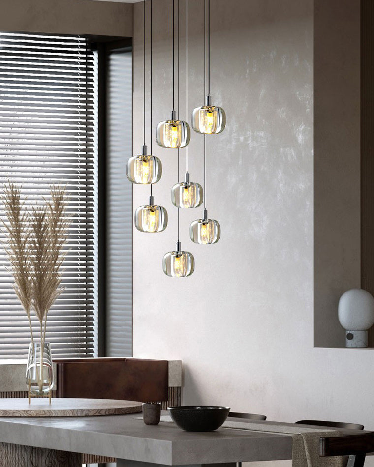 Olverai Colored Glass Multi Pendant Chandelier
