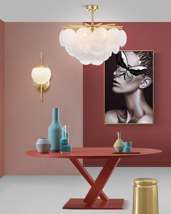 Olverai Tiered Textured Glass Cloud Chandelier