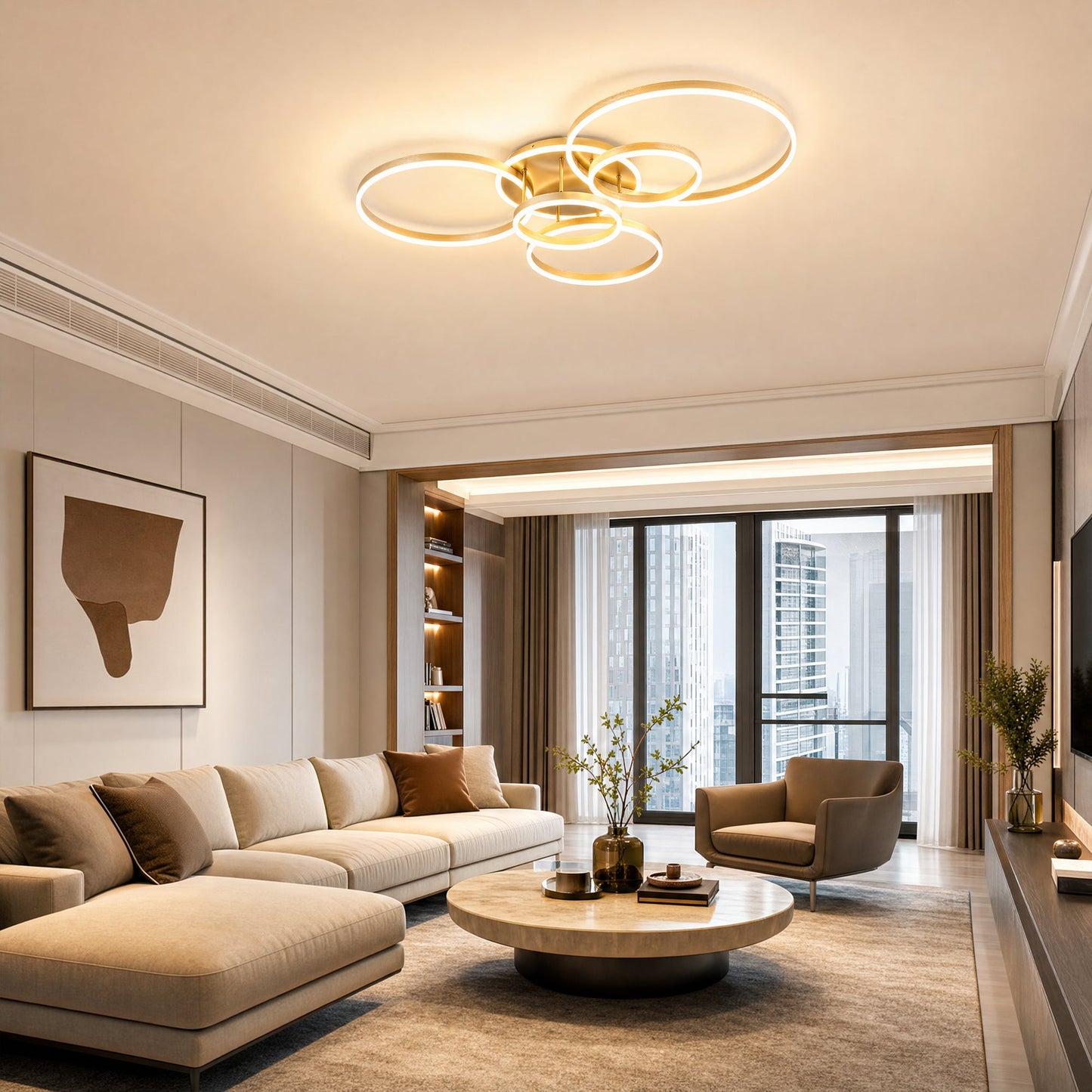 Olverai Circular LED Flush Mount Ceiling Light