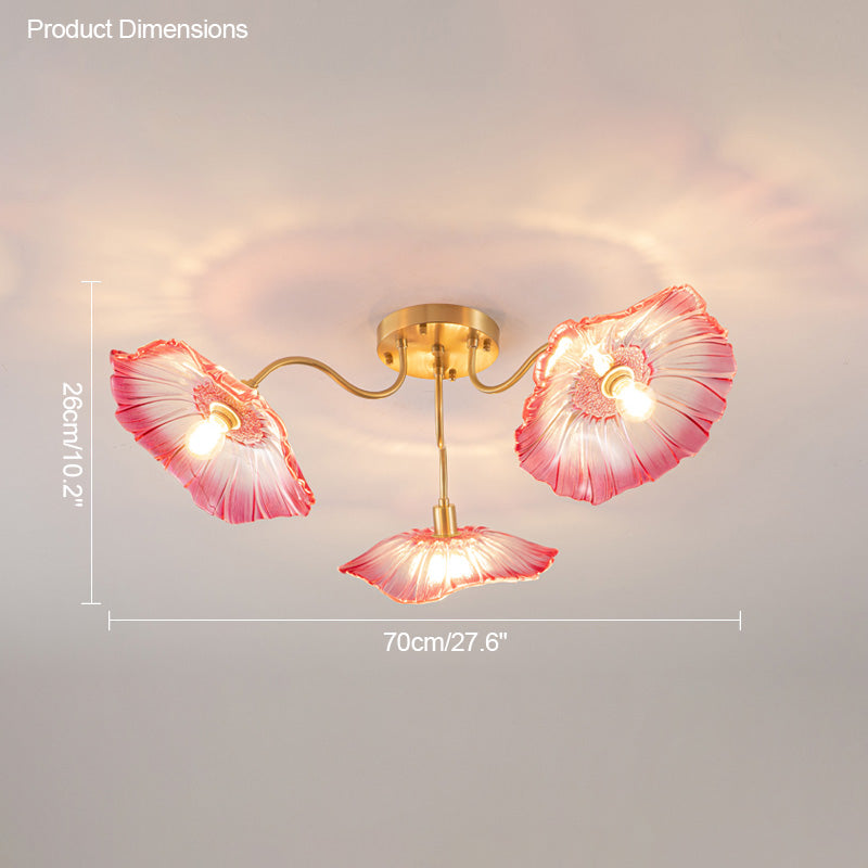 Olverai Lotus Leaf Flower Flush Mount Ceiling Light