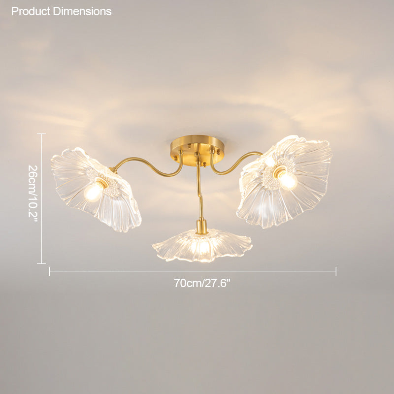 Olverai Lotus Leaf Flower Flush Mount Ceiling Light