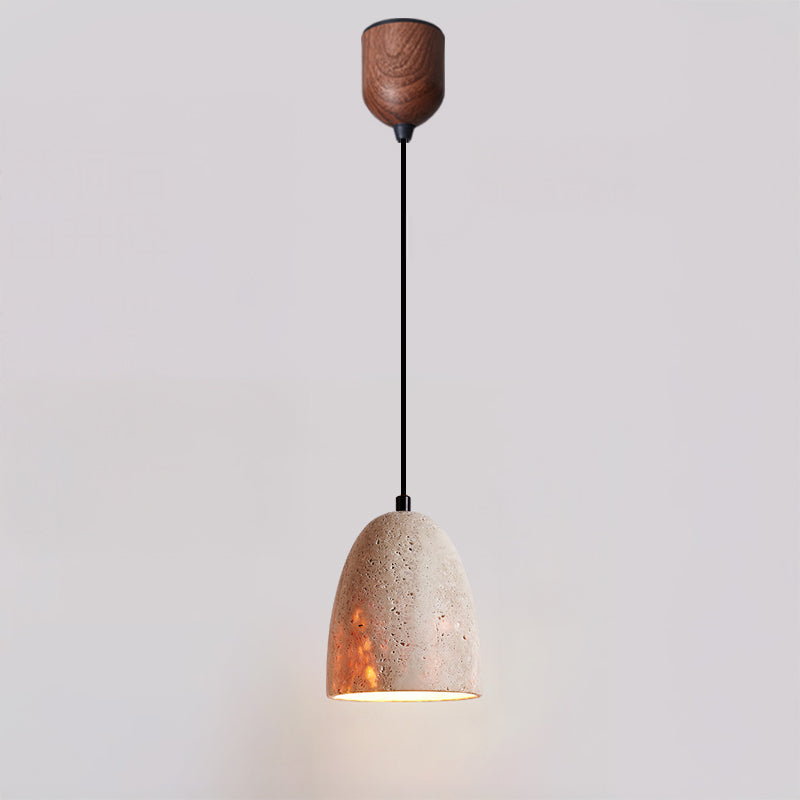 Olver Dome Travertine Pendant Light-WM3098